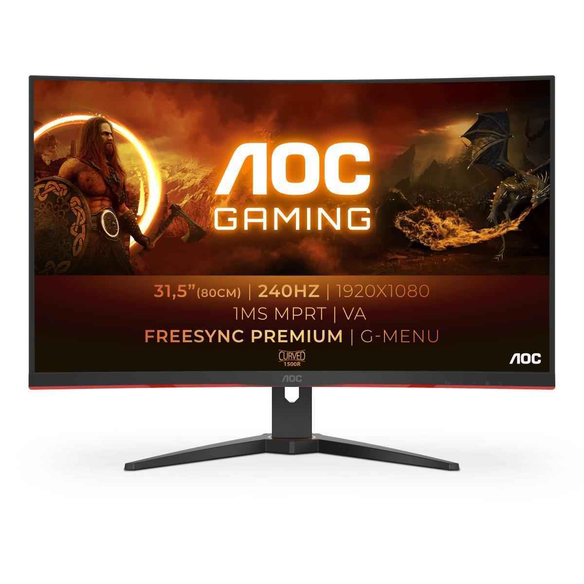 AOC C32G2ZE 31.5インチ曲面ゲーミングモニター　240Hz AOC C32G2ZE/BK 31.5