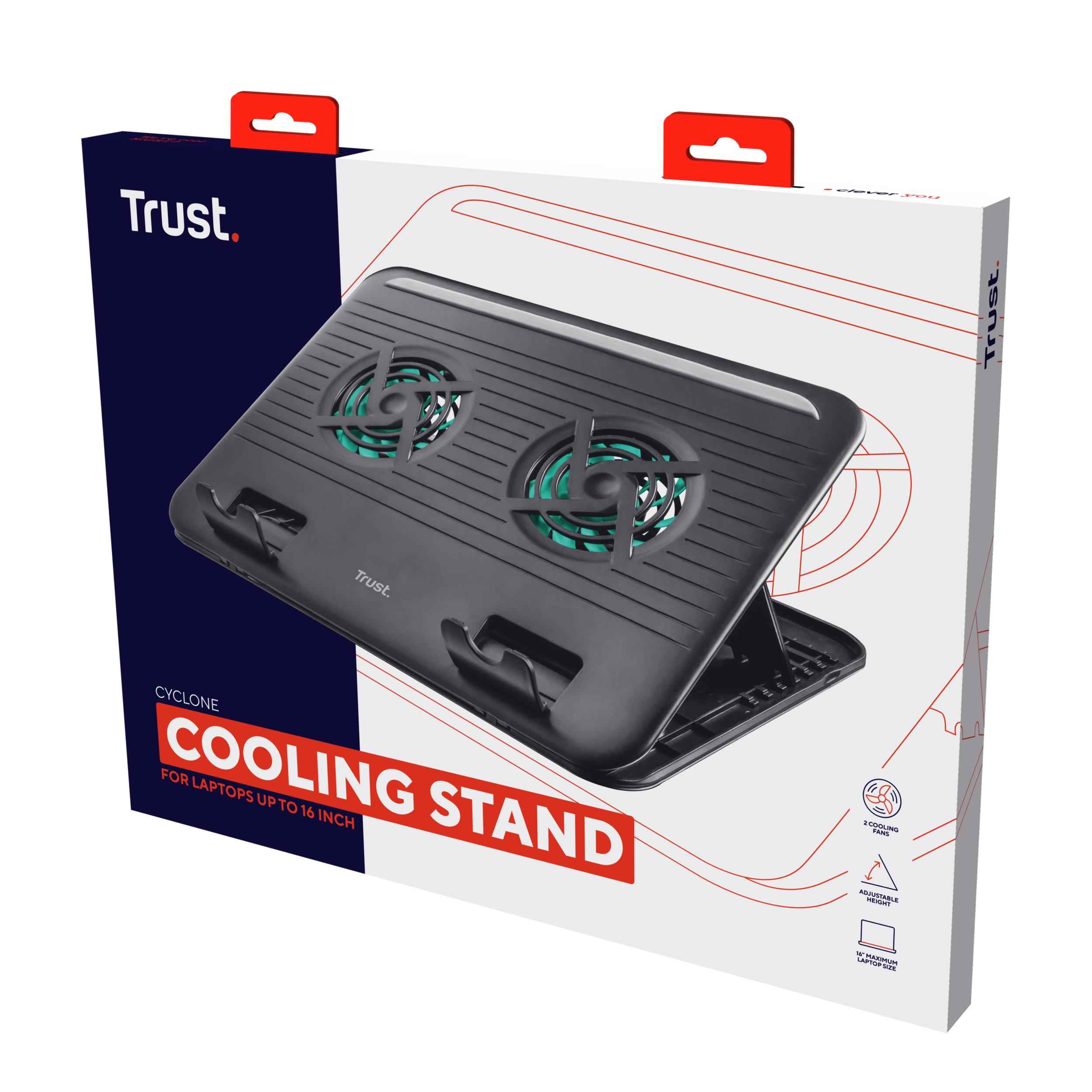 Trust Cyclone. Product colour: Black, Number of builtin cooling fans: