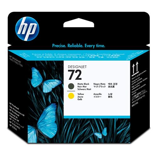 HP 72 Matte Black and Yellow DesignJet Printhead