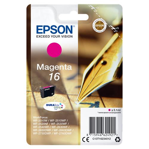 Epson Pen and crossword Singlepack Magenta 16 DURABrite Ultra Ink Standard Yield Magenta Pigment-based ink 3.1 ml 1 pc(s) Single pack