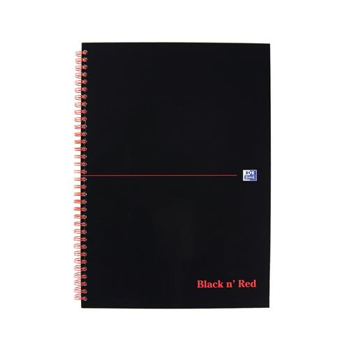 Photos - Notebook Black N Red A4 Wirebound Hard Cover  Ruled 140 Pages Black/Red  - 100102248 100102248(Pack 5)