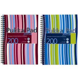 Pukka Pad Jotta A5 Wirebound Polypropylene Cover Notebook Ruled 200 Pages Assorted Stripe Colours (Pack 3) - Jp021