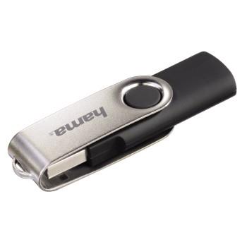 Hama Rotate 128GB USB 2.0 USB flash drive USB Type-A Black Silver