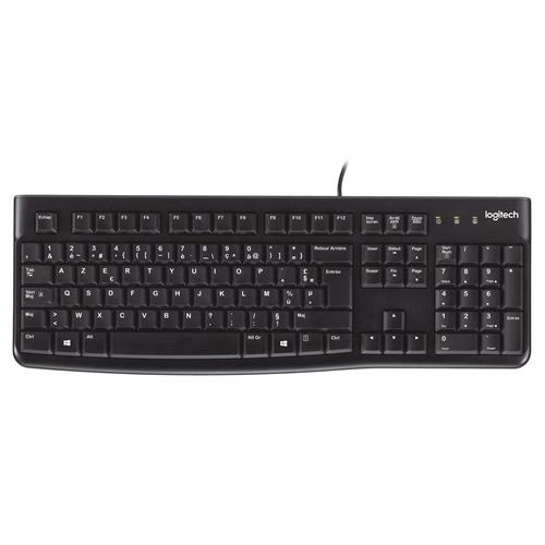 Logitech K120 Corded Keyboard Full-size (100%) Wired USB AZERTY Black