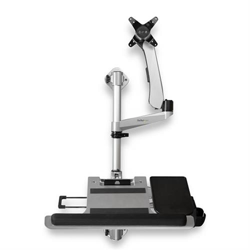 Photos - Mount/Stand Startech.com Wall Mount Workstation - Articulating Standing Desk w/ Ergonomic Height Adjustable Monitor Arm & Padded Key 