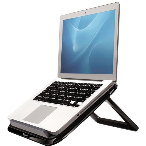 Fellowes Laptop Stand for Desk - I-Spire Quick Lift Adjustable Laptop Stand for the Home and Office - Portable Laptop Stand with 7 Height Adjustments - Max Monitor Size 17" Max Weight 4KG - Black Laptop stand Black Grey Acrylonitrile butadiene s
