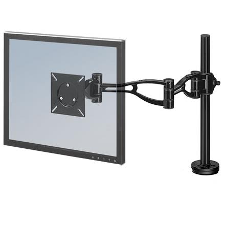 Fellowes Vista Single Monitor Arm - Monitor Mount for 10KG 32 Inch Screens - Adjustable Monitor Desk Mount - Pan 180 Rotation 360 VESA 75 x 75/100 x 100 - Black Clamp 10 kg 81.3 cm (32") 100 x 100 mm Height adjustment Black