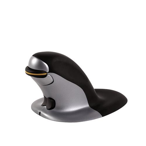 Fellowes Ambidextrous Vertical Mouse - Small Wireless Ambidextrous Vertical design Laser RF Wireless 1200 DPI Black Silver