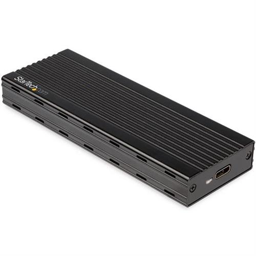 StarTech.com USB-C 10Gbps to M.2 NVMe SSD Enclosure - Portable External M.2 NGFF PCIe Aluminum Case - 1GB/s Read/Write - Supports 2230 2242 2260 2280 - TB3 Compatible - Mac & PC - TAA SSD enclosure M.2 M.2 10 Gbit/s USB connectivity Black