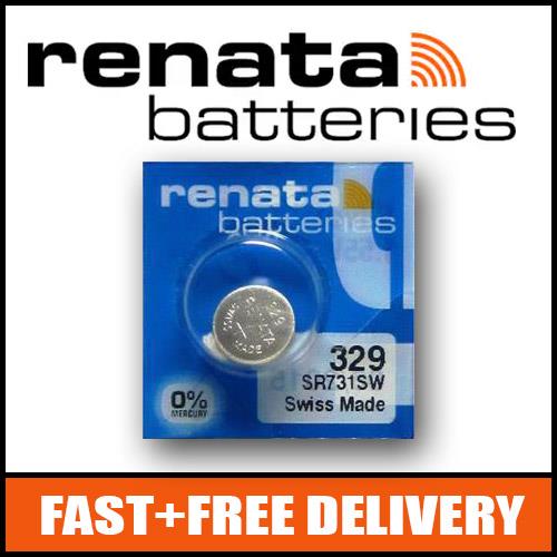 1 x Renata 329 Watch Battery 1.55v SR731SW - Official Renata Watch Batteries