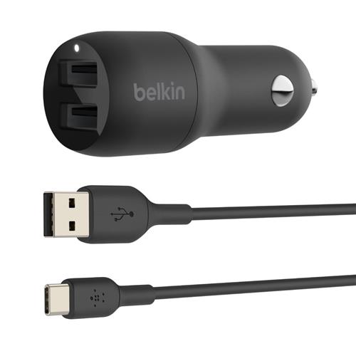 Belkin Boost Charge. Charger type: Auto Power source type: Cigar lighter Charger compatibility: Smartphone USB 2.0 ports quantity: 2. Cable length: 1 m Product colour: Black