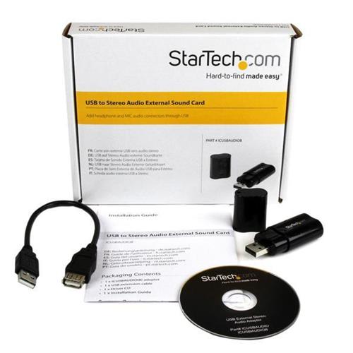 StarTech.com USB Stereo Audio Adapter External Sound Card USB