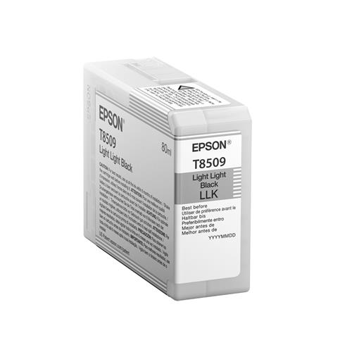 Epson Singlepack Light Light Black T850900. Colour ink type: Pigment-based ink Black ink volume: 80 ml Supply type: Single pack Printing colours: Black Quantity per pack: 1 pc(s)