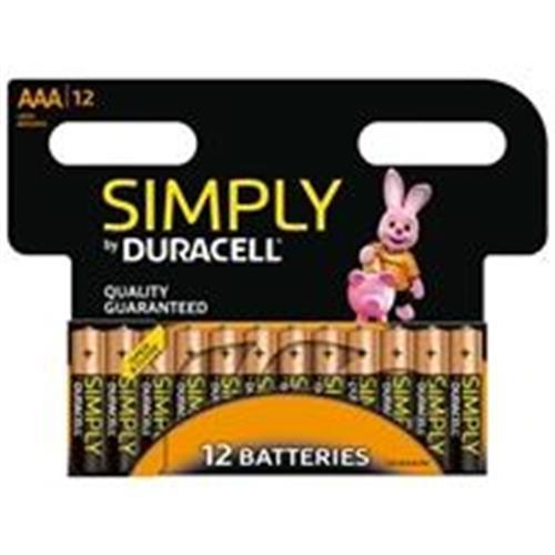 Duracell Simply Alkaline Pack Of 12 Aaa Batteries