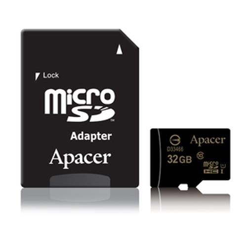 Apacer microSDHC UHS-I Class10 32GB. Capacity: 32 GB Flash card type: MicroSDHC Flash memory class: Class 10 Internal memory type: UHS-I