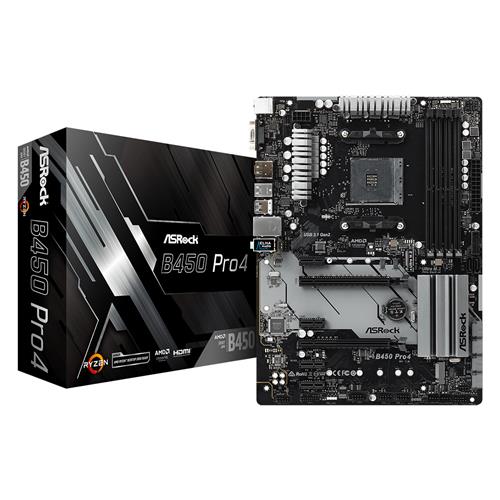 Asrock B450 Pro4 AMD Socket AM4 AMD Athlon AMD Ryzen 2000 Series AMD Ryzen 3000 Series Socket AM4 DDR4-SDRAM 128 GB