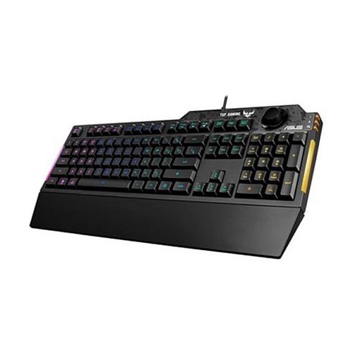 ASUS TUF Gaming K1 RGB. Keyboard form factor: Full-size (100%). Keyboard style: Straight. Connectivity technology: Wired Device interface: USB. Backlight type: RGB LED Wrist rest. Recommended usage: Gaming. Product colour: Black