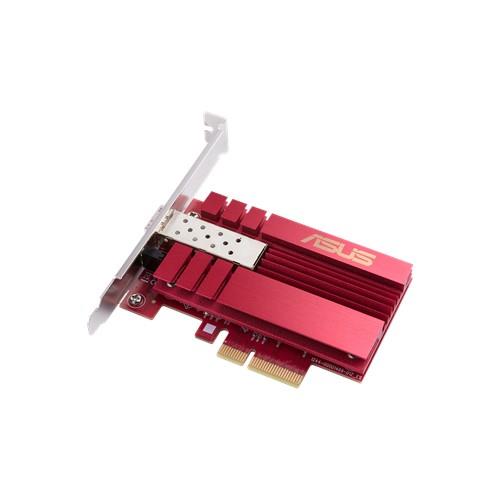 ASUS XG-C100F. Internal. Connectivity technology: Wired Host interface: PCI Express Interface: Fiber. Maximum data transfer rate: 10000 Mbit/s. Product colour: Red