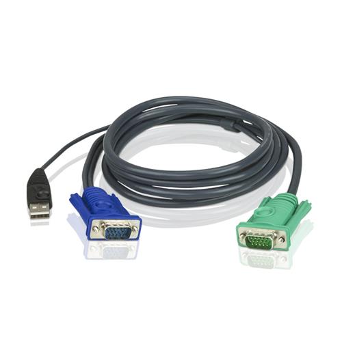 ATEN USB KVM Cable 5m. Cable length: 5 m Video port type: VGA Product colour: Black. Weight: 360 g Package weight: 360 g. Master (outer) case net weight: 10.8 kg Master (outer) case width: 330 mm Master (outer) case length: 450 mm