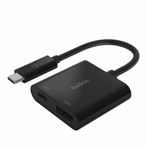 Belkin AVC002BTBK. Host interface: USB 3.2 Gen 1 (3.1 Gen 1) Type-C USB Power Delivery up to: 60 W. Product colour: Black Hub interfaces: HDMI USB 3.2 Gen 1 (3.1 Gen 1) Type-C. Width: 131.5 mm Depth: 59 mm Height: 14 mm