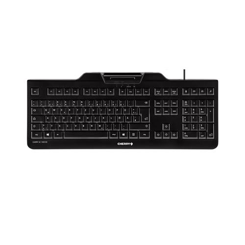 CHERRY KC 1000 SC Corded Smartcard Keyboard Black USB (QWERTY - UK) Full-size (100%) Wired USB Mechanical QWERTY Black