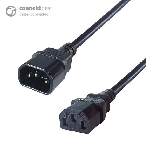 connektgear 5m Mains Extension Power Cable - C14 Plug to C13 Socket