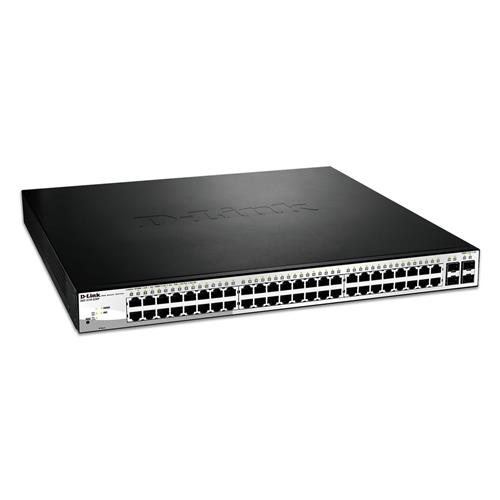D-Link 52-Port PoE Gigabit Smart Managed Switch including 4 x 100/1000Mbps Combo Ports Managed L2 Gigabit Ethernet (10/100/1000) Full duplex Rack mounting 1U