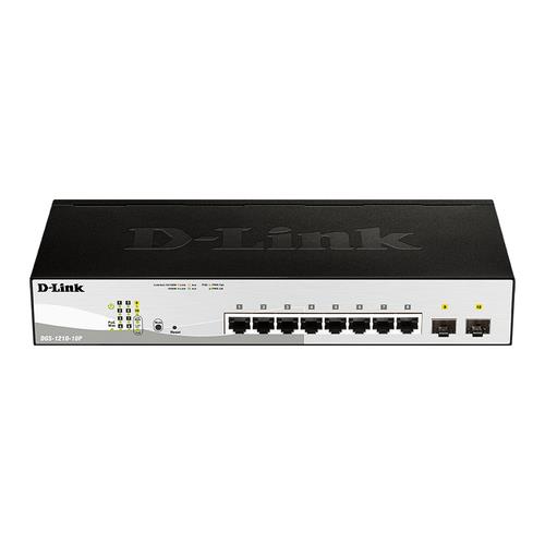 D-Link DGS-1210-10P - 10-Port Gigabit Smart Managed Switch including 2x SFP ports nuclias compatible Managed L2 Gigabit Ethernet (10/100/1000) Power over Ethernet (PoE) Rack mounting 1U