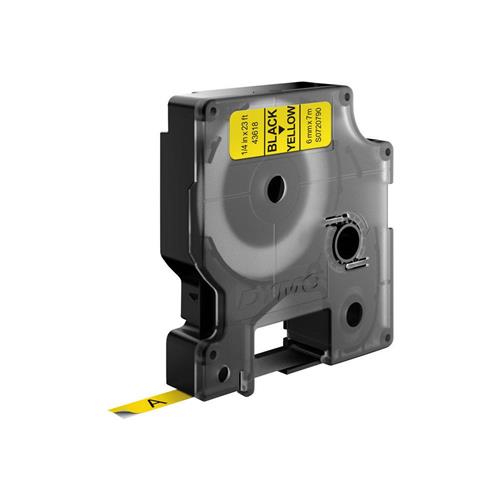 DYMO Authentic D1 Labels | Black Print on Yellow Tape | 6 mm x 7 m | Self-Adhesive Labels for LabelManager Label Makers | Made in Europe