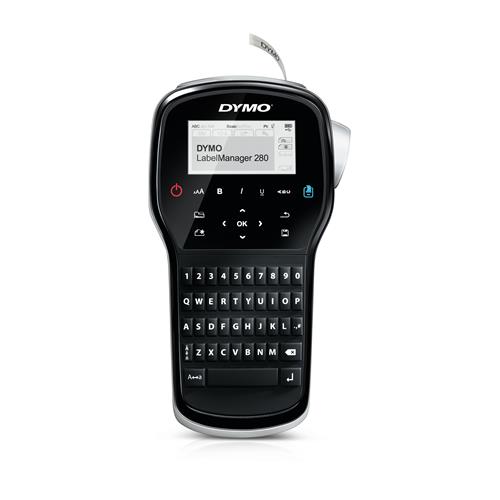 DYMO LabelManager 280 Label Maker | Rechargeable Handheld Label Printer with QWERTY Keyboard | Includes Black & White D1 Label Tape (12mm) | For Home & Office