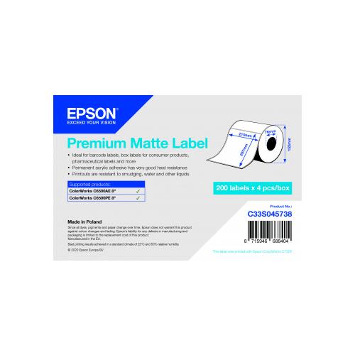 Epson Premium Matte Label - Die Cut Roll: 210mm x 297mm 200 labels
