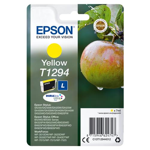 Epson Apple T1294 DURABrite Ultra Single Yellow Ink Low Yield Yellow Pigment-based ink 7 ml 1 pc(s) Single pack