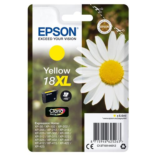 Epson Daisy 18XL Claria Home Single Yellow Ink