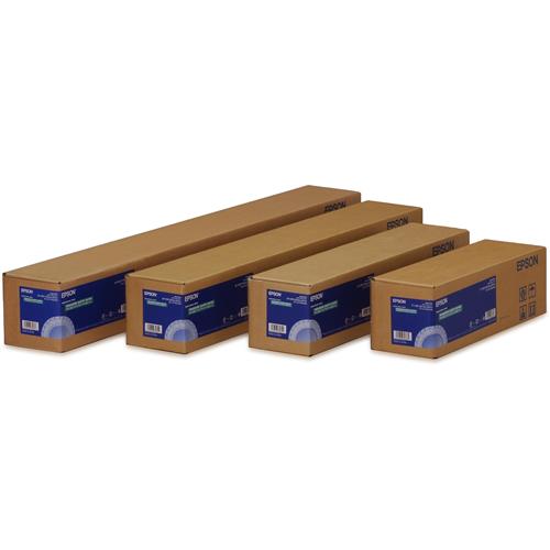 Epson Enhanced Matte Paper 44" x 305 m 189g/m2. Roll length: 30.5 m Roll width: 111.8 cm Size (imperial): 111.8 cm (44") Finish type: Matt Printing media thickness: 265 m Print media weight: 189 g/m