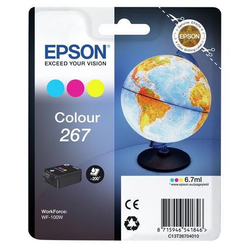 Epson Globe 267 Single Colour Ink Standard Yield Cyan Magenta Yellow Pigment-based ink 6.7 ml 1 pc(s) Single pack