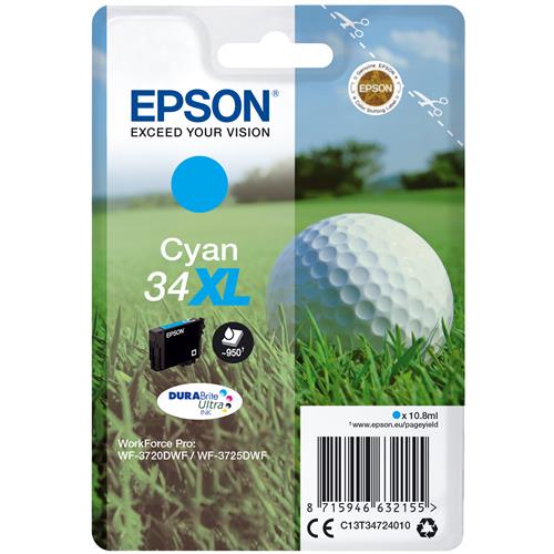 Epson Golf ball 34XL DURABrite Ultra Single Cyan Ink
