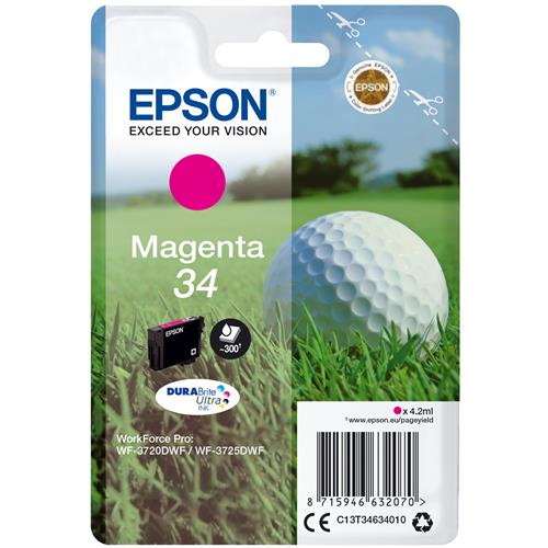 Epson Golf ball 34 DURABrite Ultra Single Magenta Ink Standard Yield Magenta Pigment-based ink 4.2 ml 1 pc(s) Single pack