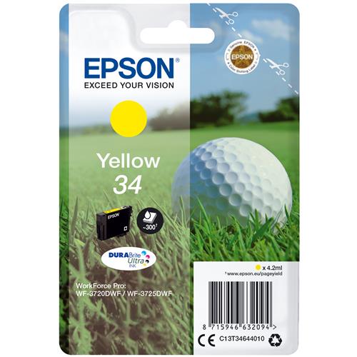 Epson Golf ball 34 DURABrite Ultra Single Yellow Ink Standard Yield Yellow Pigment-based ink 4.2 ml 1 pc(s) Single pack