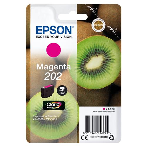 Epson Kiwi Singlepack Magenta 202 Claria Premium Ink Standard Yield Magenta Pigment-based ink 4.1 ml 1 pc(s) Single pack