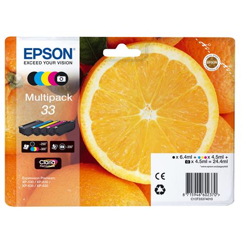 Epson Oranges 33 Claria Premium Multipack 5-colours Ink
