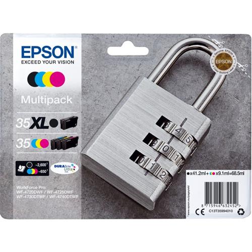 Epson Padlock Multipack 4-colours 35 XL Black/Std. CMY DURABrite Ultra Ink High (XL) Yield Black Cyan Magenta Yellow Pigment-based ink 41.2 ml 27.3 ml 1 pc(s)
