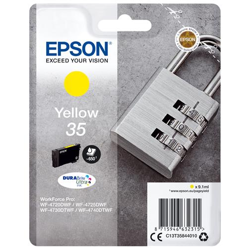 Epson Padlock 35 DURABrite Ultra Single Yellow Ink Standard Yield Yellow Pigment-based ink 9.1 ml 1 pc(s) Single pack