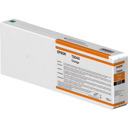 Epson Singlepack Orange T804A00 UltraChrome HDX 700ml. Colour ink type: Pigment-based ink Colour ink volume: 700 ml Printing colours: Orange Quantity per pack: 1 pc(s)