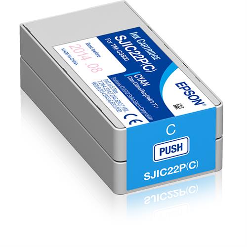 Epson SJIC22P(C): Ink cartridge for ColorWorks C3500 (Cyan). Printing colours: Cyan Quantity per pack: 1 pc(s)