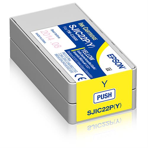 Epson SJIC22P(Y): Ink cartridge for ColorWorks C3500 (yellow). Colour ink type: Pigment-based ink Printing colours: Yellow Quantity per pack: 1 pc(s)