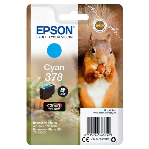 Epson Squirrel 378 Claria Photo HD Single Cyan Ink