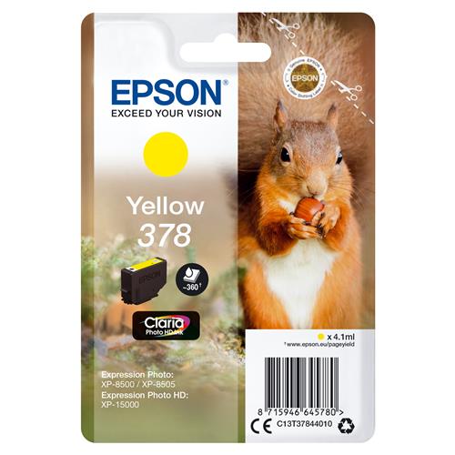 Epson Squirrel 378 Claria Photo HD Single Yellow Ink