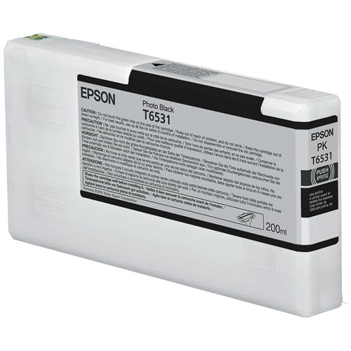 Epson T6531 Photo Black Ink Cartridge (200ml). Colour ink type: Dye-based ink Black ink volume: 200 ml Printing colours: Photo black Quantity per pack: 1 pc(s)