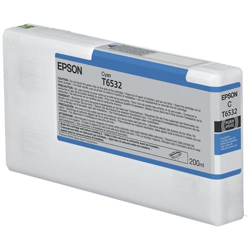 Epson T6532 Cyan Ink Cartridge (200ml). Cartridge capacity: Standard Yield Supply type: Single pack Colour ink volume: 200 ml Printing colours: Cyan Quantity per pack: 1 pc(s)