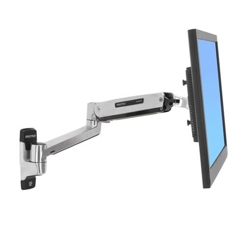 Ergotron LX Sit-Stand Wall Mount LCD Arm. Maximum weight capacity: 11.3 kg Maximum screen size: 106.7 cm (42") Minimum VESA mount: 75 x 75 mm Maximum VESA mount: 200 x 100 mm. Tilt angle range: -75 - 75. Product colour: Stainless steel